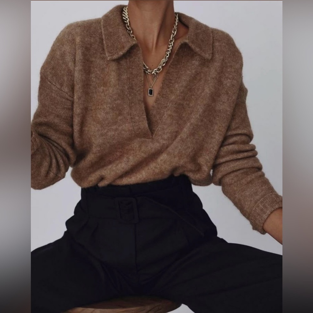 Styled Bundle: Lauren Ralph Lauren Black Jeans 10] + Zara Wool Blend Top Large